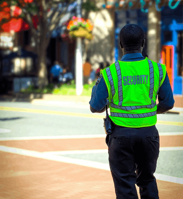 Security Officer on the City Street